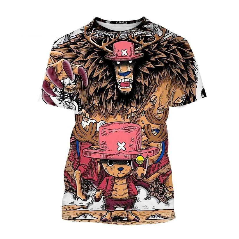 2023 Summer Hot Sale One Piece 3D Print T Shirt Japanese Anime Cute Cartoon Character Chopper - One Piece AU Store