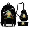 3D Printed Anime Pirate Backpack Set Diagonal Zipper Backpack Single Shoulder Bag Pen Bag One Piece 3 - One Piece AU Store