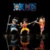 3pcs Set Anime One Piece 9cm Luffy Ace Sabo Figurine With Stick Weapoon Childhood PVC Action - One Piece AU Store