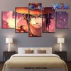 5 pieces handsome one piece portgas d ace canvas wall art 634 - One Piece AU Store