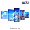 5 pieces handsome one piece sea blue canvas wall art 748 - One Piece AU Store