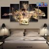 5 pieces one piece portgas d ace fire canvas wall art 341 - One Piece AU Store