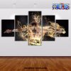 5 pieces one piece portgas d ace fire canvas wall art 636 - One Piece AU Store