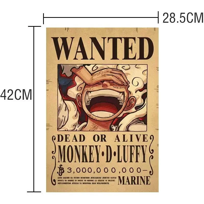 Anime One Piece Luffy 3 Billion Bounty Wanted Posters Four Emperors Kid Action Figures Vintage Wall 4 - One Piece AU Store