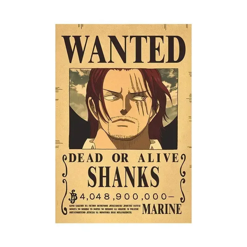 Anime One Piece Luffy 3 Billion Bounty Wanted Posters Four Emperors Kid Action Figures Vintage Wall 8 - One Piece AU Store