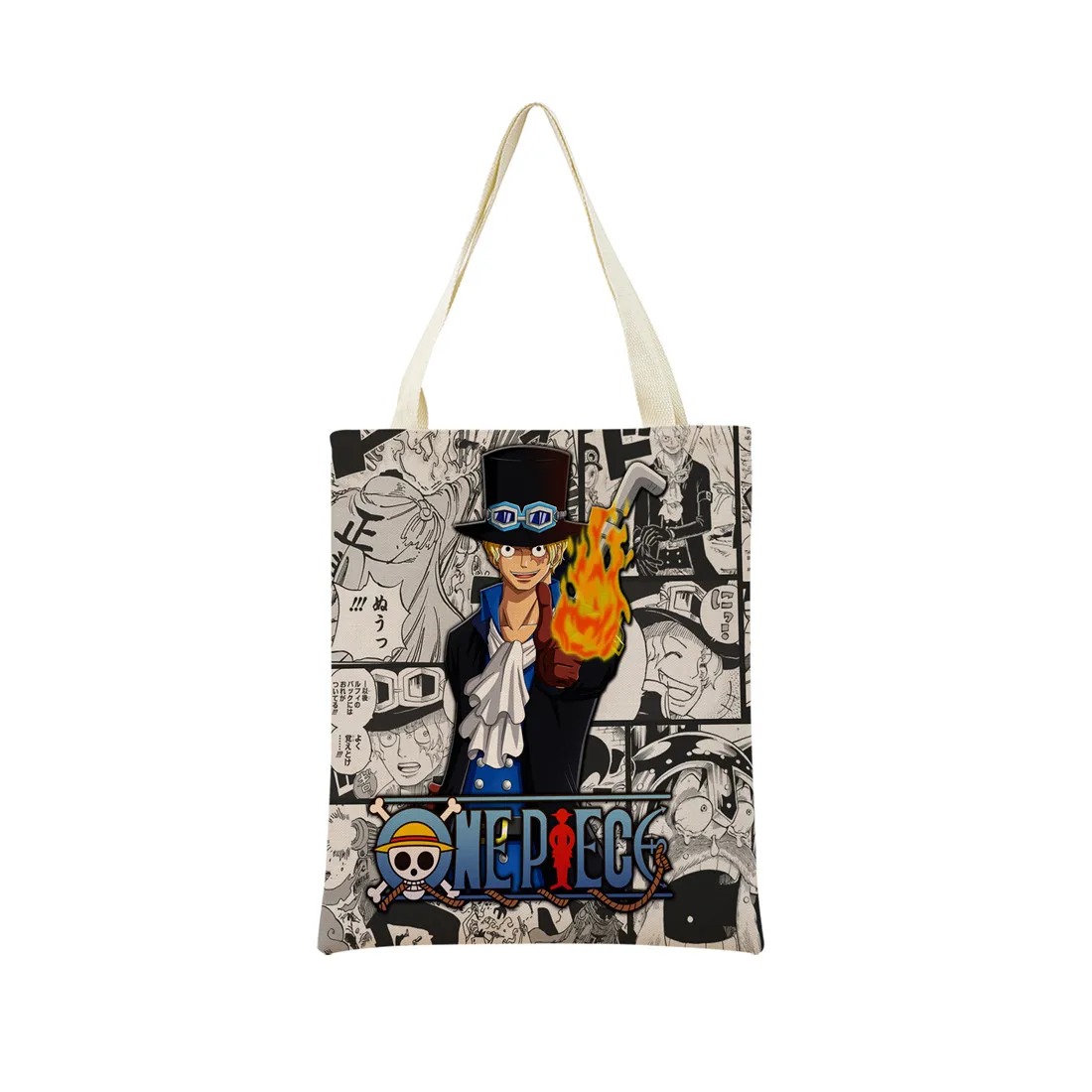 Anime One Piece Pattern Market Eco Shopping Bag Double Side Print Design Foldable Women Handbag Portable - One Piece AU Store