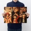 Anime One Piece Three Brothers White Beard Red Hair Dragon Kraft paper vintage poster bar cafe - One Piece AU Store