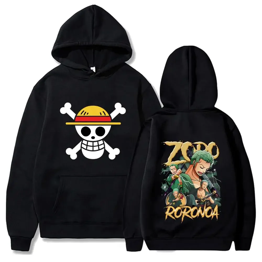 Anime Sweatshirts Luffy Roronoa Zoro Manga Hoodies Men Women Harajuku Casual Pullover Oversized Fleece Tops Y2K 8 - One Piece AU Store