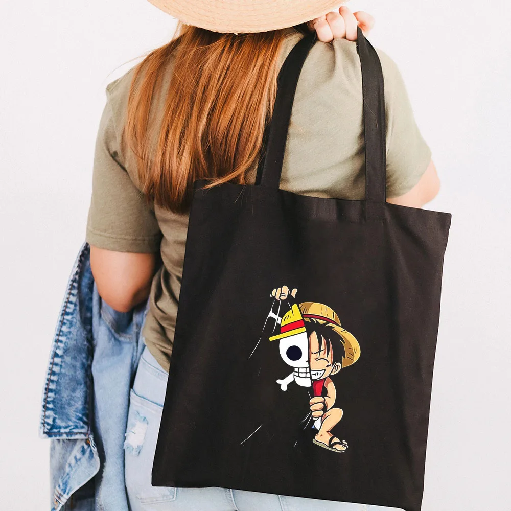 Cute Anime Monkey D Luffy Roronoa Zoro One Piece Women Canvas Shoulder Bag Handbag Tote Eco 10 - One Piece AU Store