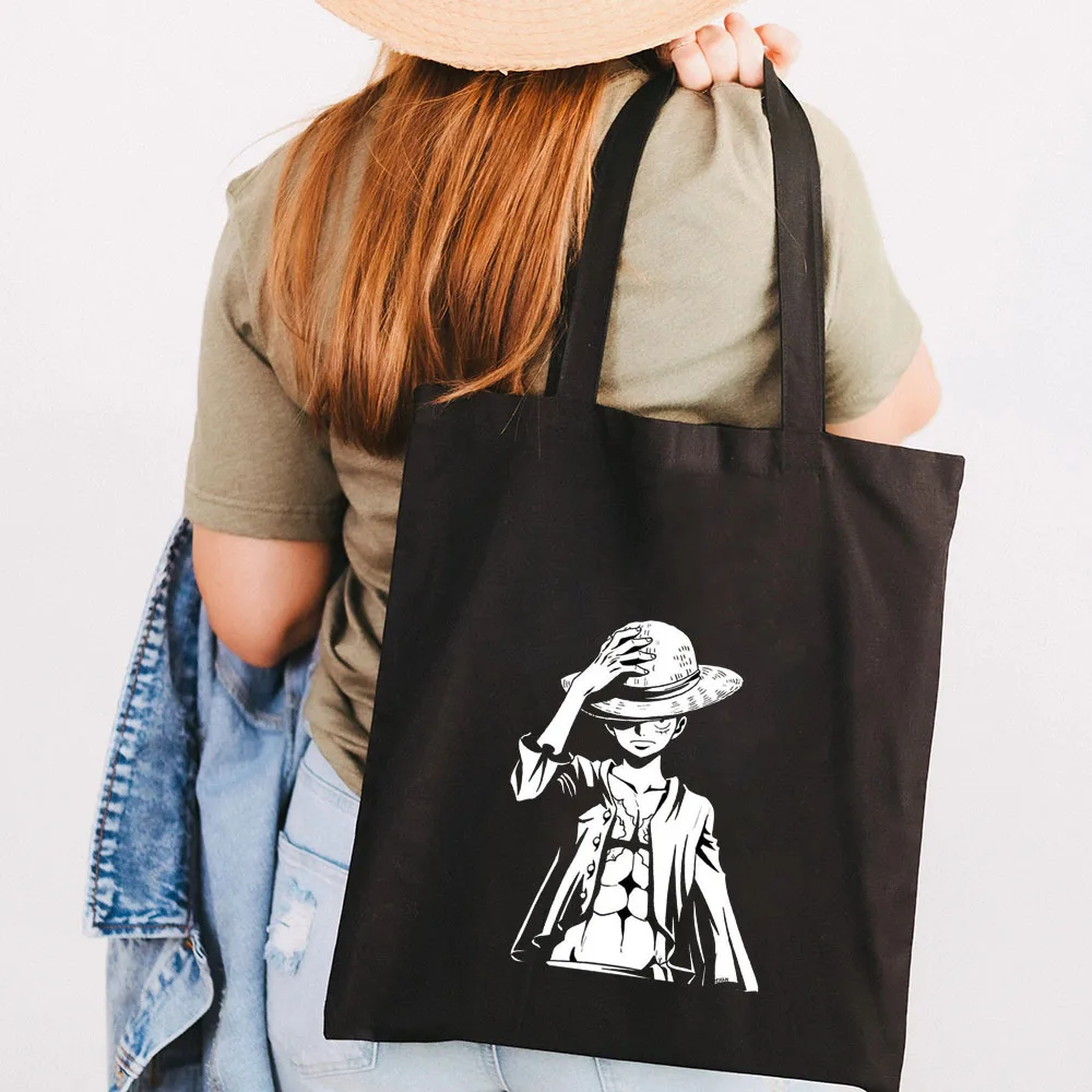 Cute Anime Monkey D Luffy Roronoa Zoro One Piece Women Canvas Shoulder Bag Handbag Tote Eco 15 - One Piece AU Store