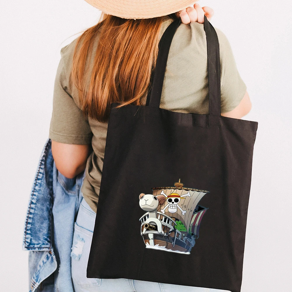 Cute Anime Monkey D Luffy Roronoa Zoro One Piece Women Canvas Shoulder Bag Handbag Tote Eco 16 - One Piece AU Store