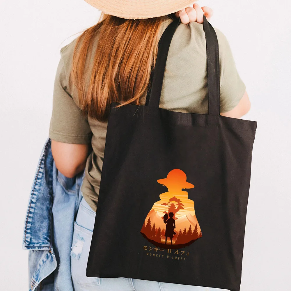 Cute Anime Monkey D Luffy Roronoa Zoro One Piece Women Canvas Shoulder Bag Handbag Tote Eco 20 - One Piece AU Store