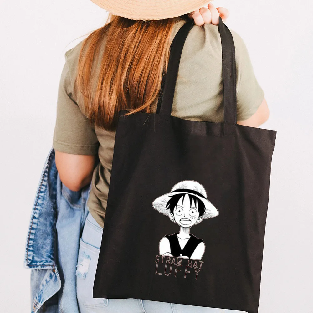 Cute Anime Monkey D Luffy Roronoa Zoro One Piece Women Canvas Shoulder Bag Handbag Tote Eco 9 - One Piece AU Store