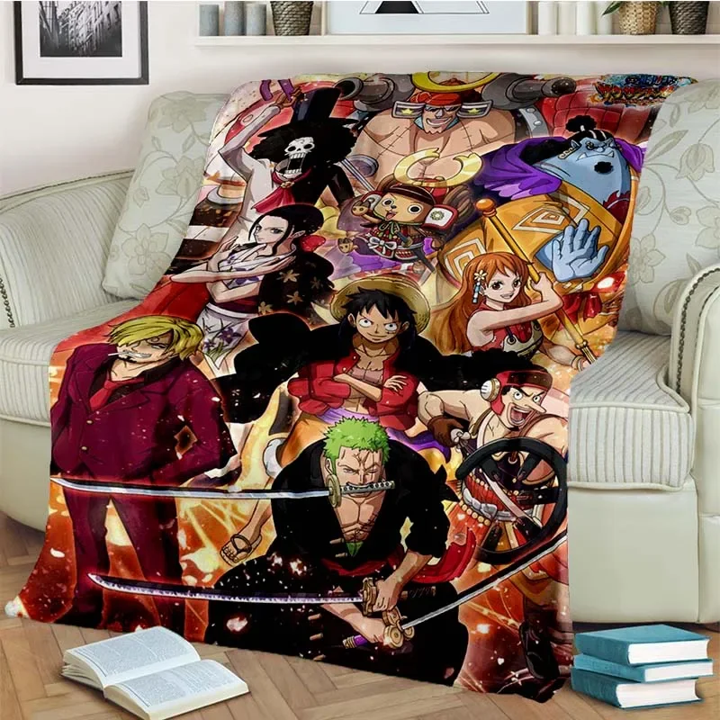 Fashionable Anime One P Piece flannel plush blanket living room bedroom sofa bed portable blanket picnic 1 - One Piece AU Store