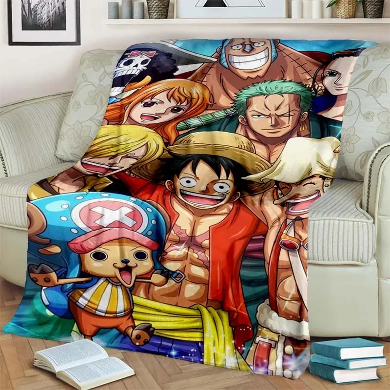 Fashionable Anime One P Piece flannel plush blanket living room bedroom sofa bed portable blanket picnic 13 - One Piece AU Store