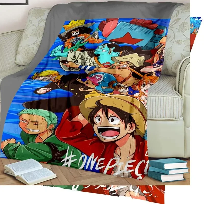 Fashionable Anime One P Piece flannel plush blanket living room bedroom sofa bed portable blanket picnic 14 - One Piece AU Store