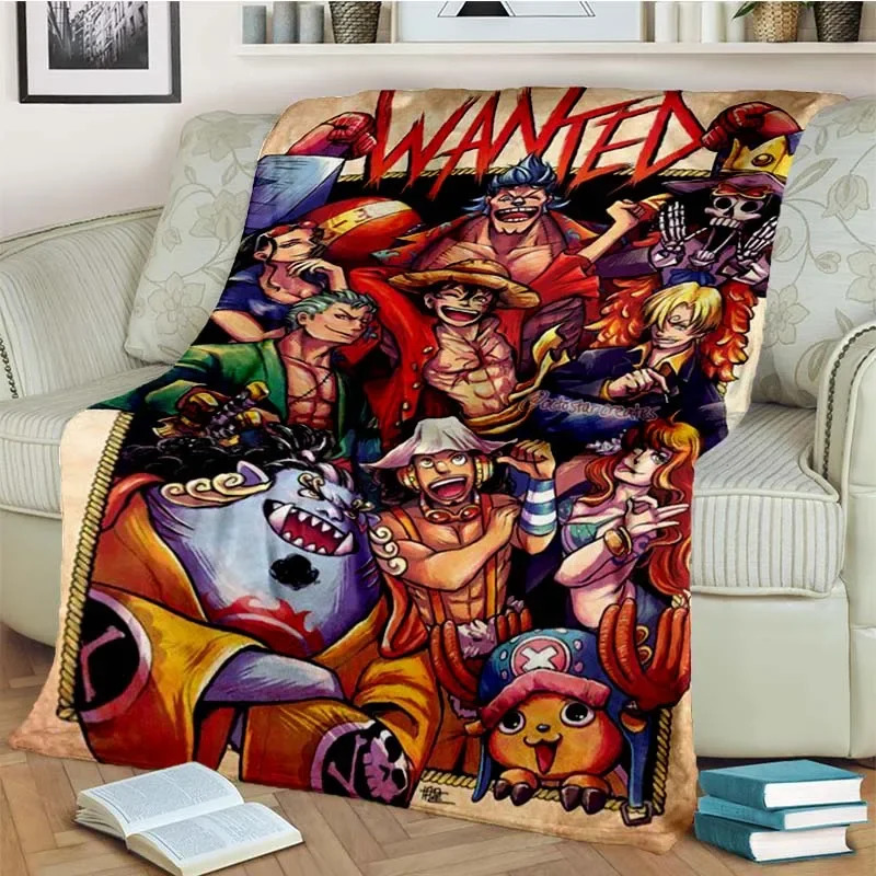 Fashionable Anime One P Piece flannel plush blanket living room bedroom sofa bed portable blanket picnic 17 - One Piece AU Store