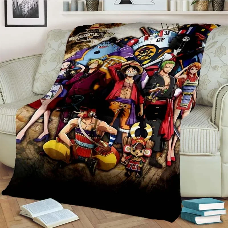 Fashionable Anime One P Piece flannel plush blanket living room bedroom sofa bed portable blanket picnic 20 - One Piece AU Store