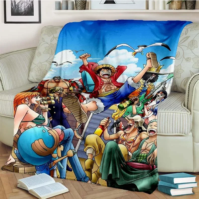 Fashionable Anime One P Piece flannel plush blanket living room bedroom sofa bed portable blanket picnic 22 - One Piece AU Store