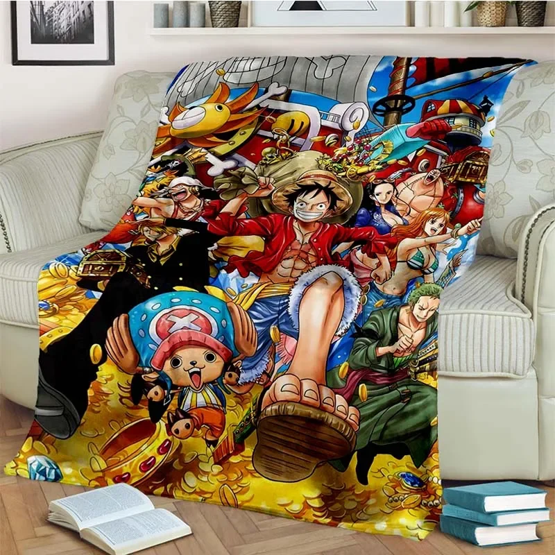 Fashionable Anime One P Piece flannel plush blanket living room bedroom sofa bed portable blanket picnic 23 - One Piece AU Store