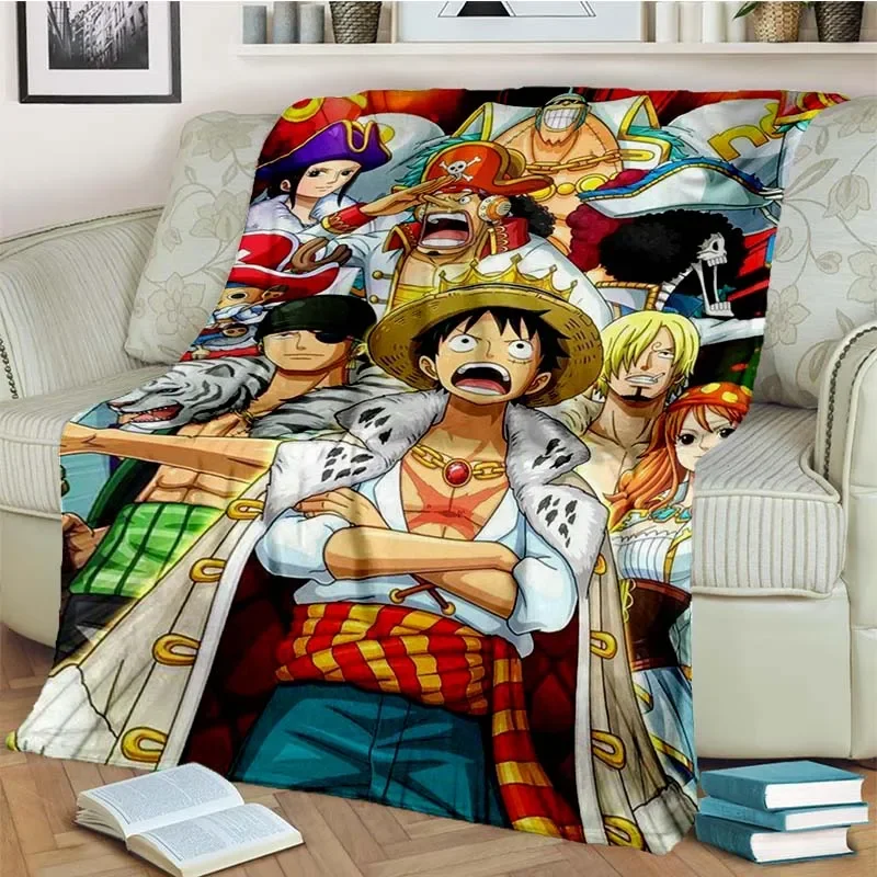 Fashionable Anime One P Piece flannel plush blanket living room bedroom sofa bed portable blanket picnic 24 - One Piece AU Store