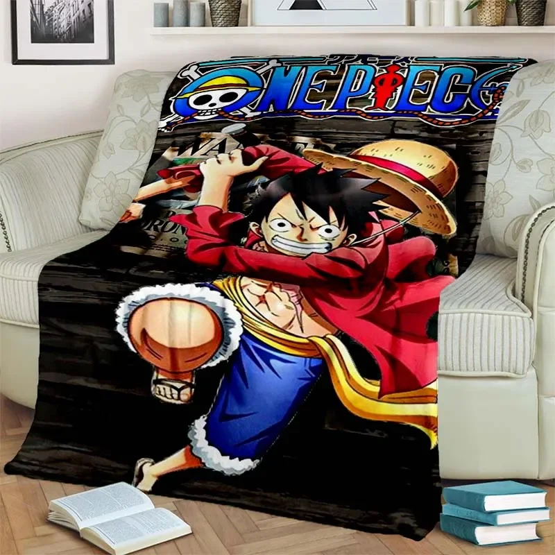 Fashionable Anime One P Piece flannel plush blanket living room bedroom sofa bed portable blanket picnic 25 - One Piece AU Store