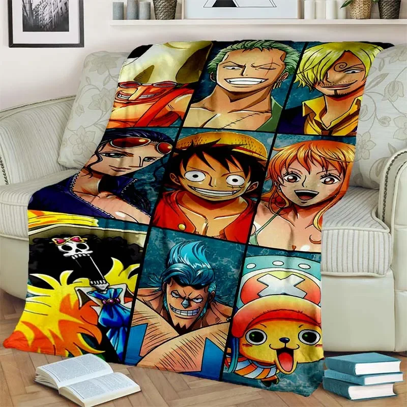 Fashionable Anime One P Piece flannel plush blanket living room bedroom sofa bed portable blanket picnic 26 - One Piece AU Store