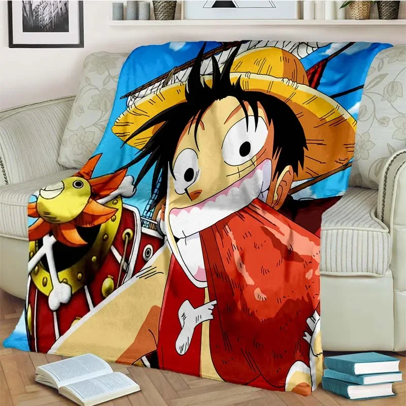 Fashionable Anime One P Piece flannel plush blanket living room bedroom sofa bed portable blanket picnic 27 - One Piece AU Store