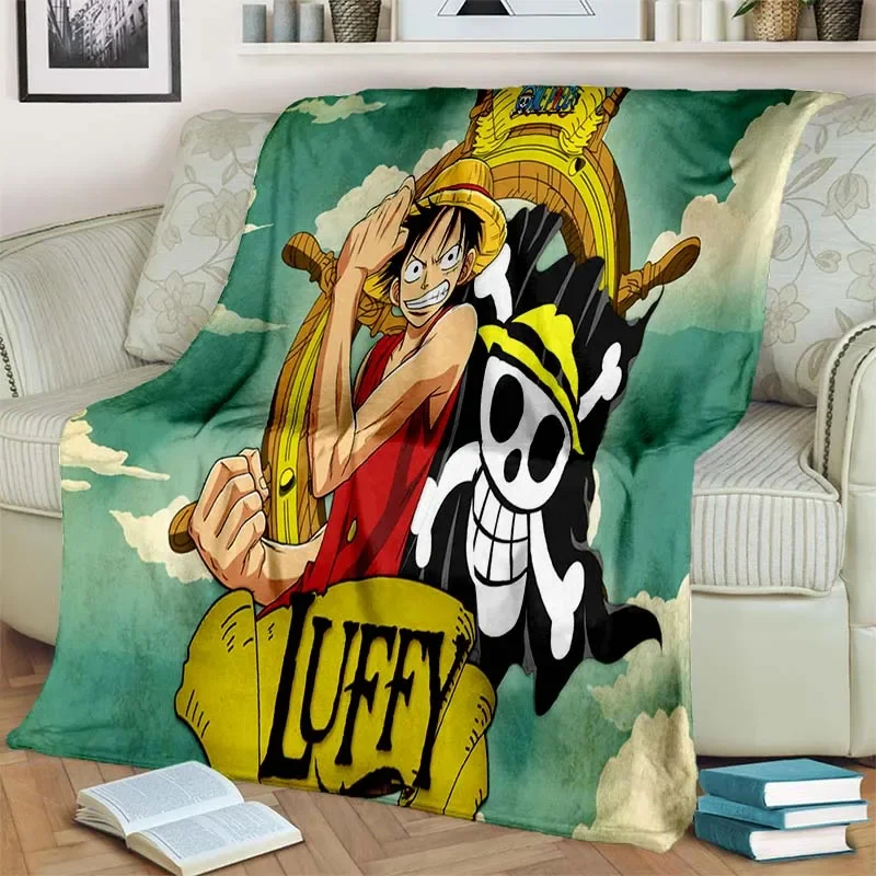 Fashionable Anime One P Piece flannel plush blanket living room bedroom sofa bed portable blanket picnic 8 - One Piece AU Store