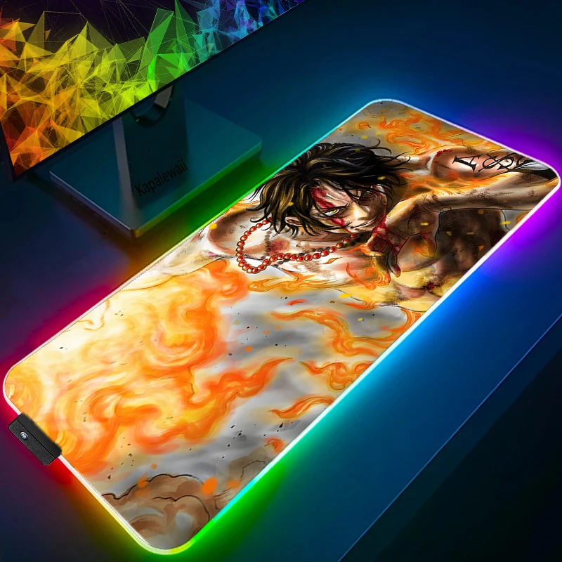 LED Light Mause Pad for Computer Mouse Pad Anime Desk Mat PC Gamer Cabinet For Office 1 - One Piece AU Store