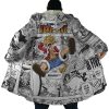 Luffy Gear 5 Comic Panels OP AOP Hooded Cloak Coat NO HOOD Mockup - One Piece AU Store