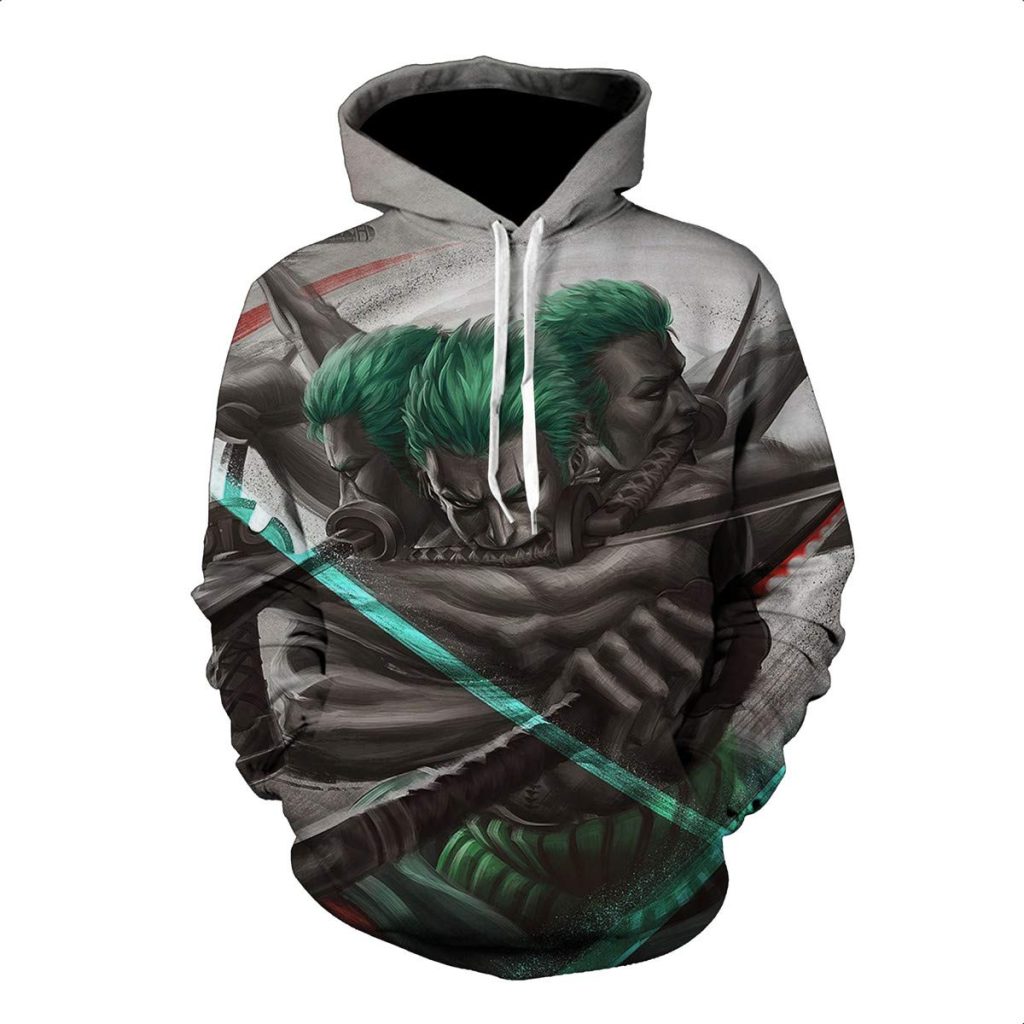 New Cartoon One Piece Roronoa Zoro 3D Hoodies Men Fashion Casual Cosplay Costume Coat School Streetwear - One Piece AU Store