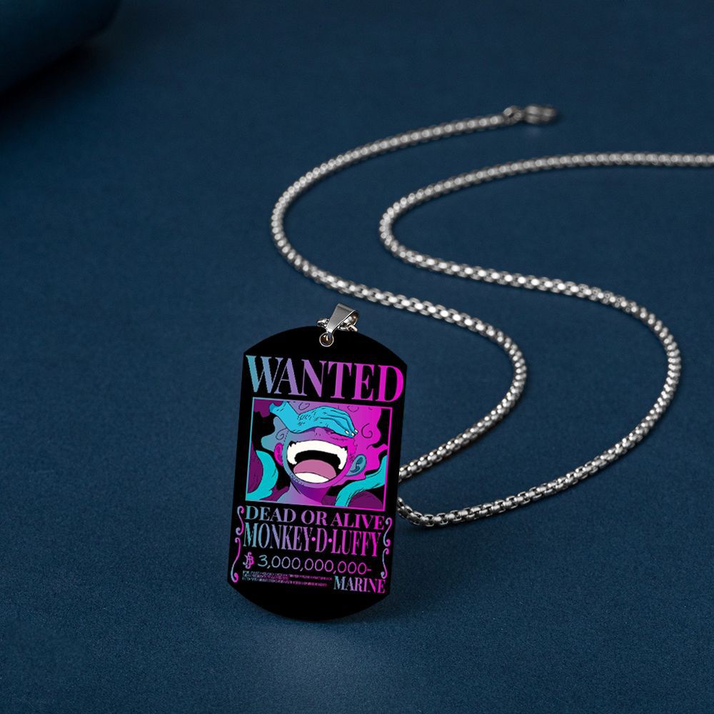 One Piece Luffy Necklace Stainless Steel Colorful Anime New Season Sun God Shape Tag Keychain Pendant 3 - One Piece AU Store