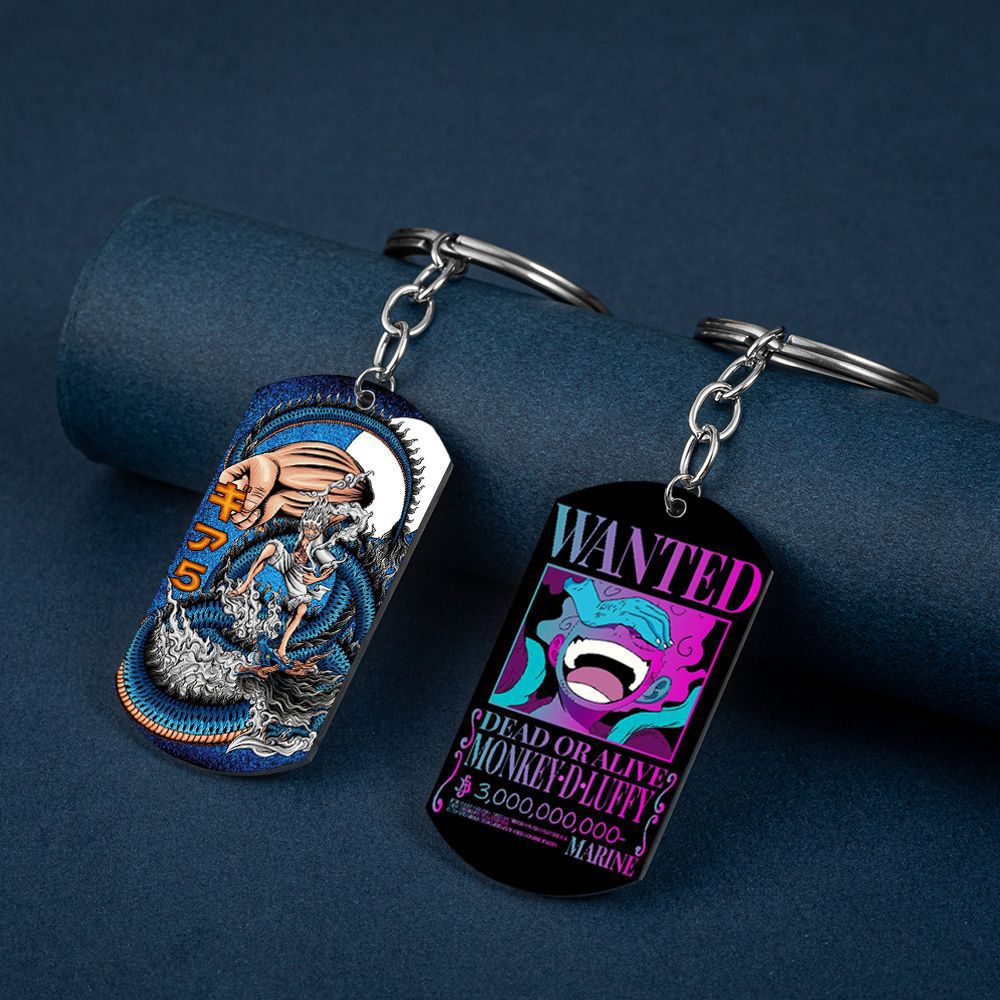 One Piece Luffy Necklace Stainless Steel Colorful Anime New Season Sun God Shape Tag Keychain Pendant 4 - One Piece AU Store