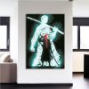 One Piece Roronoa Zoro Swordsman Silhouette 1pc Canvas Print 2 - One Piece AU Store