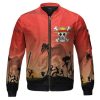 One Piece Straw Hat Pirates Silhouette Red Bomber Jacket Front - One Piece AU Store