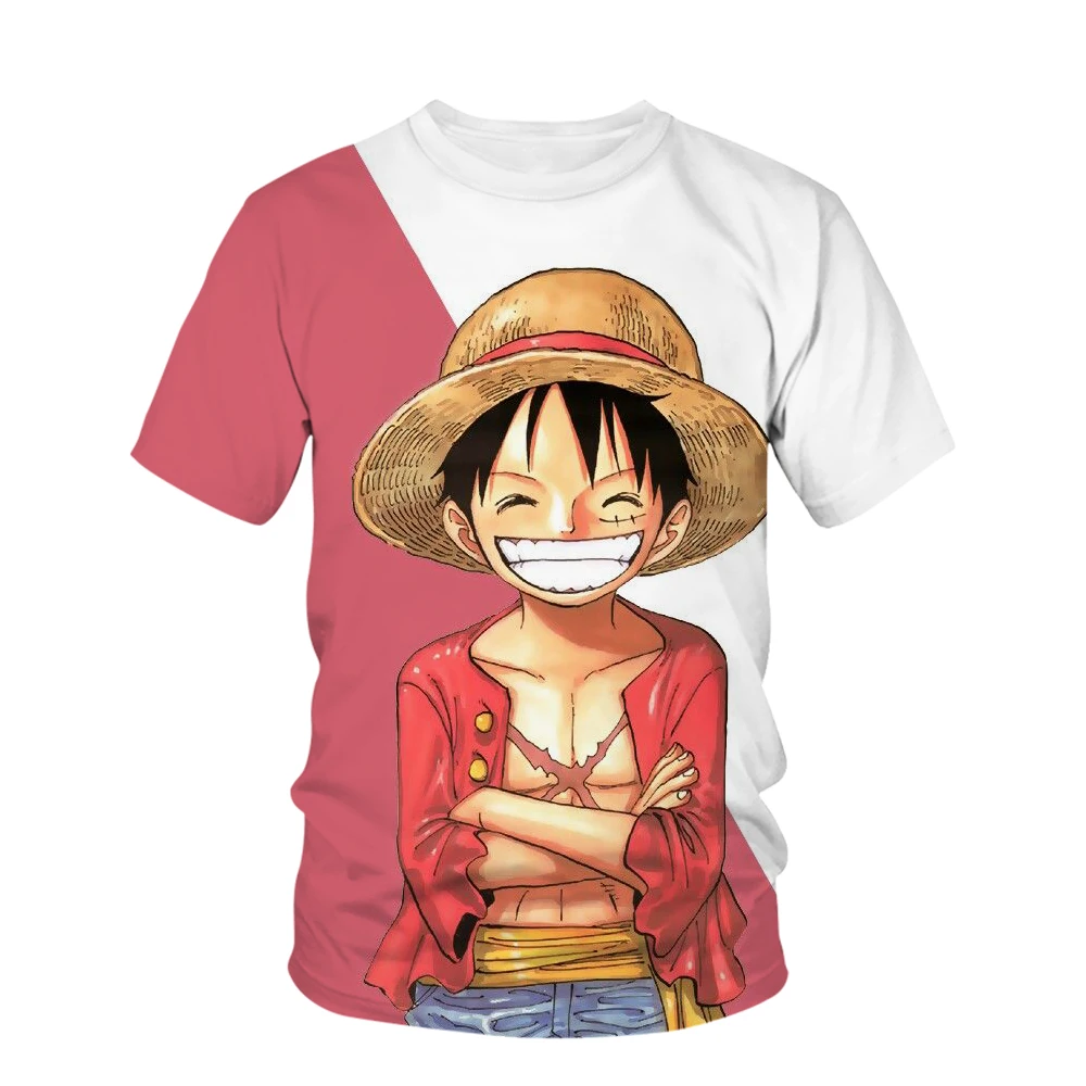 Summer New Animation One Piece Series Printed Boys and Girls Luffy 3D Fashion Fashion Style Casual 3 - One Piece AU Store