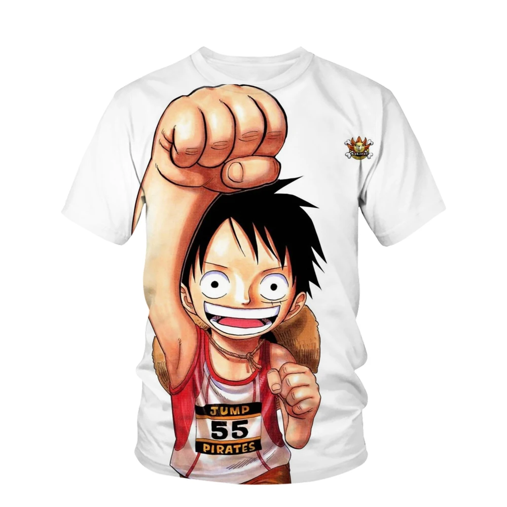 Summer New Animation One Piece Series Printed Boys and Girls Luffy 3D Fashion Fashion Style Casual 5 - One Piece AU Store