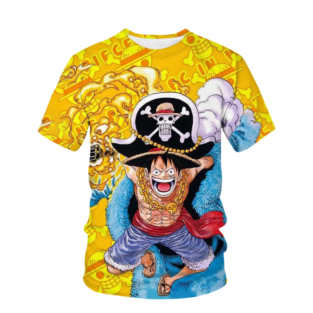 Summer New Animation One Piece Series Printed Boys and Girls Luffy 3D Fashion Fashion Style Casual 7 - One Piece AU Store