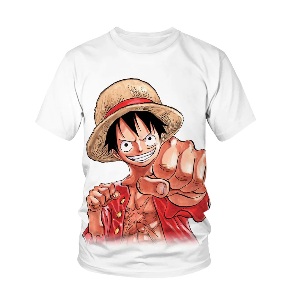 Summer New Animation One Piece Series Printed Boys and Girls Luffy 3D Fashion Fashion Style Casual 8 - One Piece AU Store