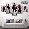 new style 5 pieces one piece team canvas wall art 837 - One Piece AU Store