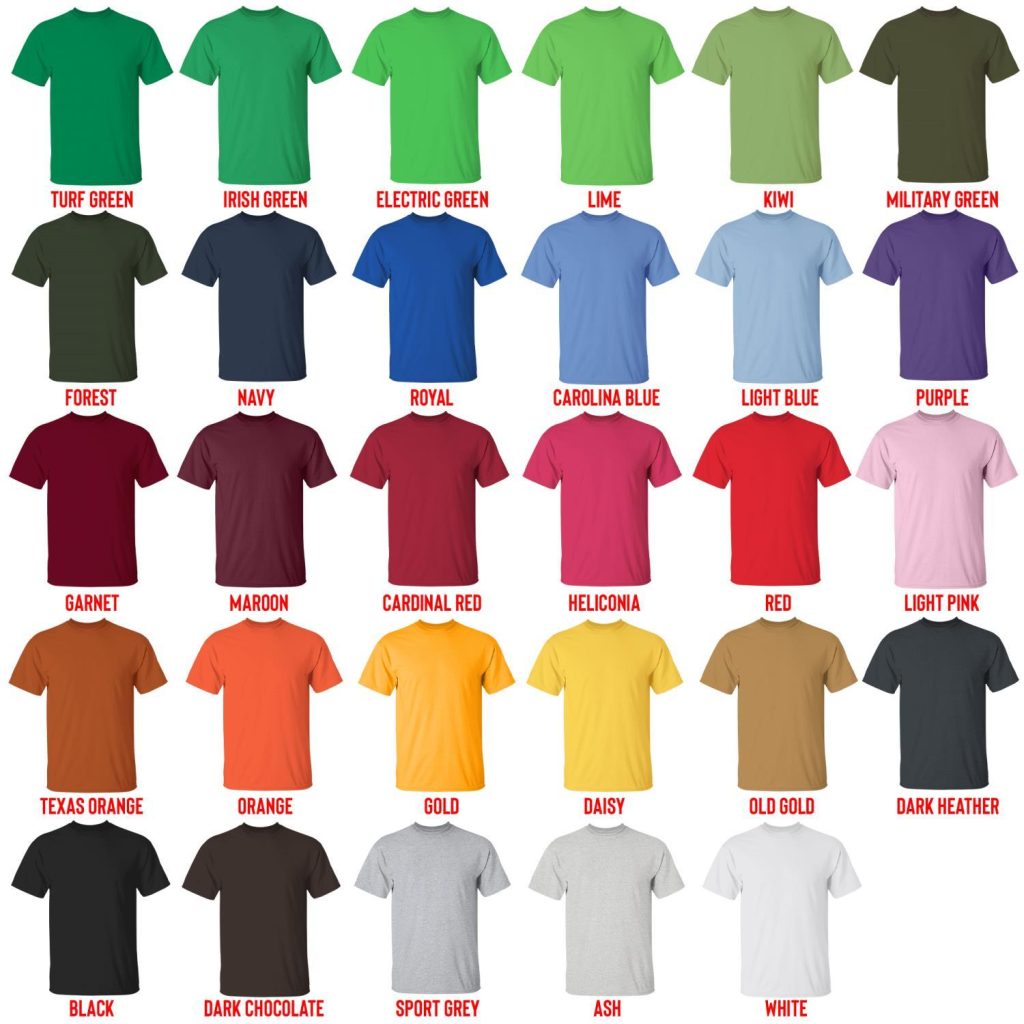 t shirt color chart - One Piece AU Store